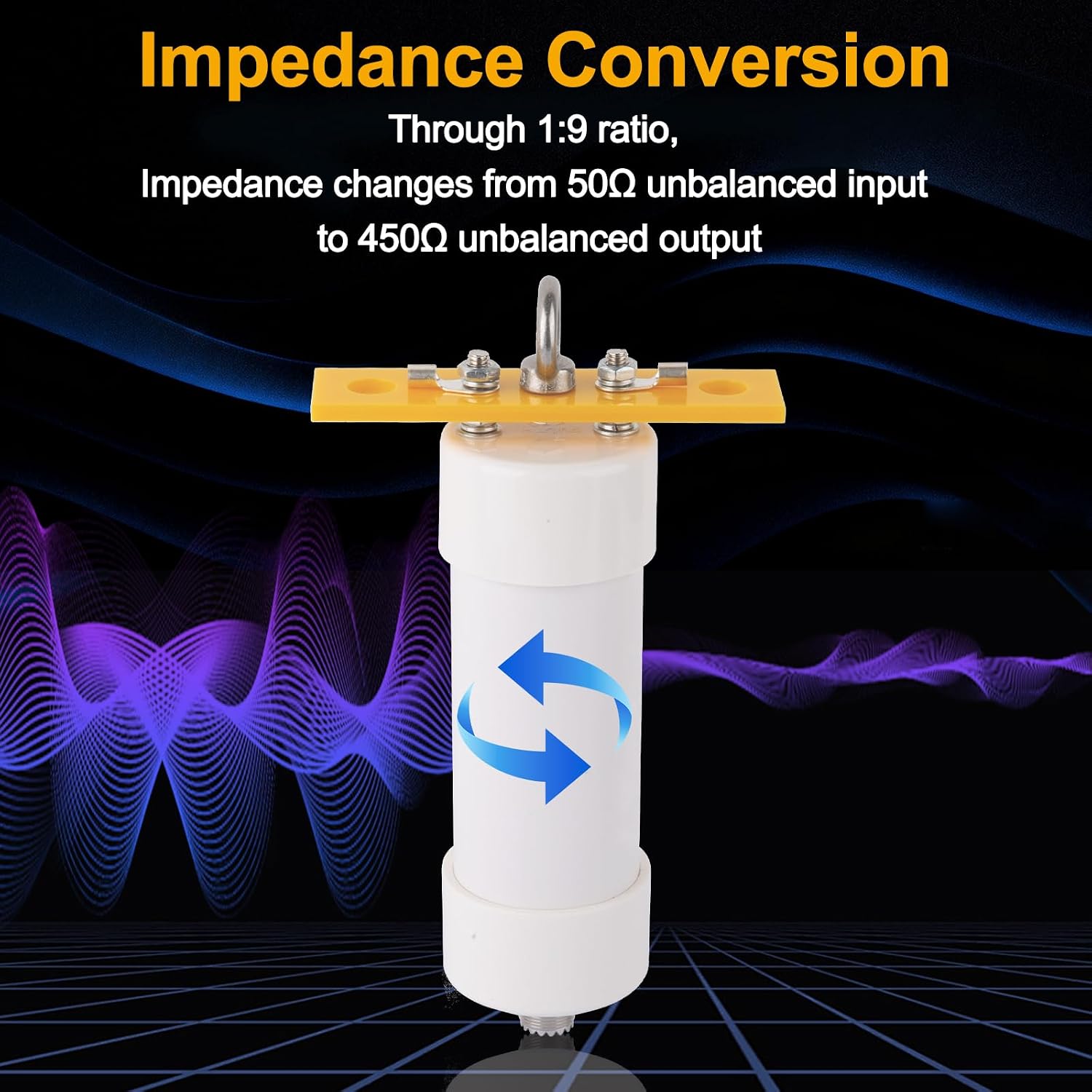 1:9 Short Wave Balun 1‑56MHz HF Balun 200W SSB for Long-Line Shortwave Antenna HAM Radio Impedance Conversion 50Ω‑450Ω