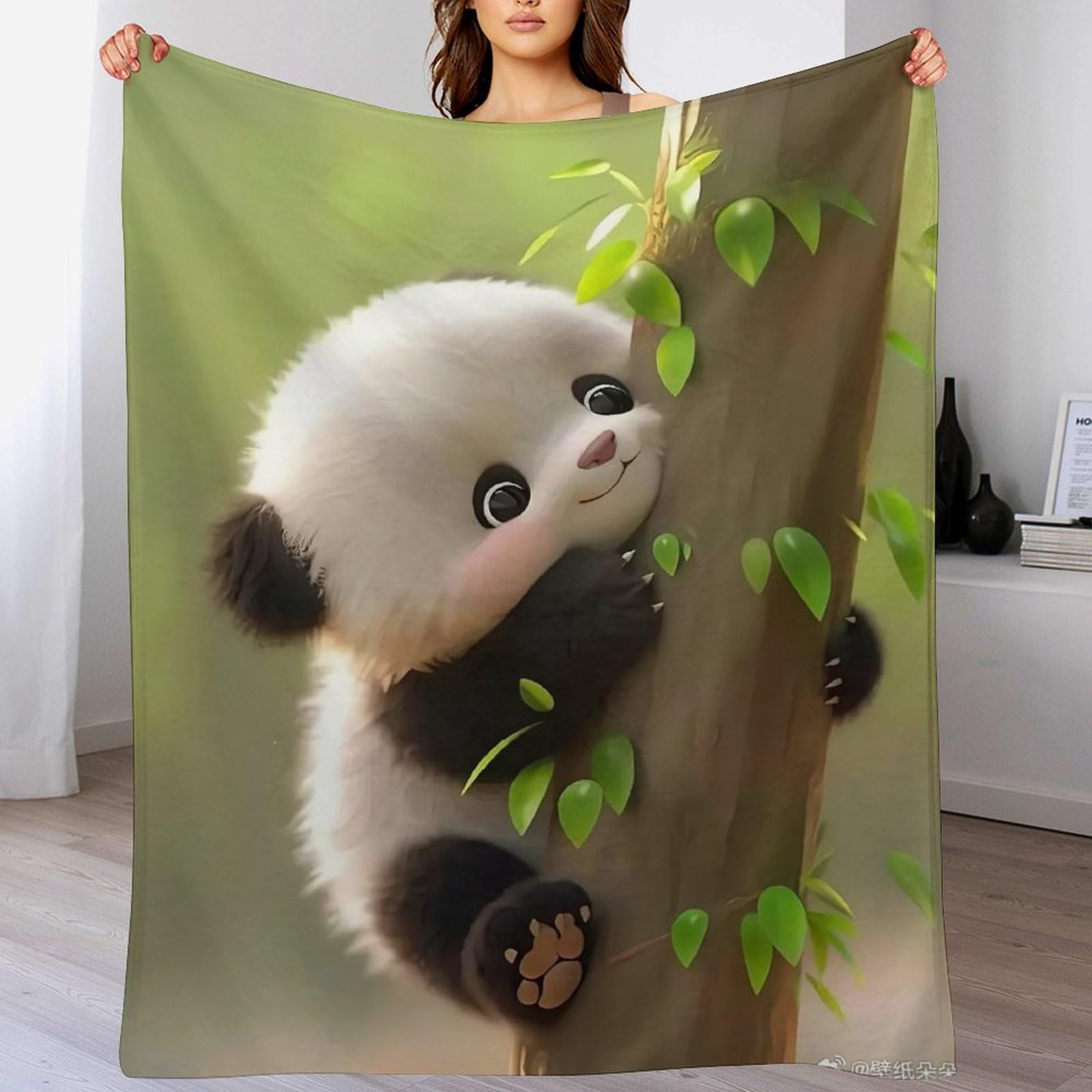 Couverture en flannel panda : jeté de lit moelleux de qualité