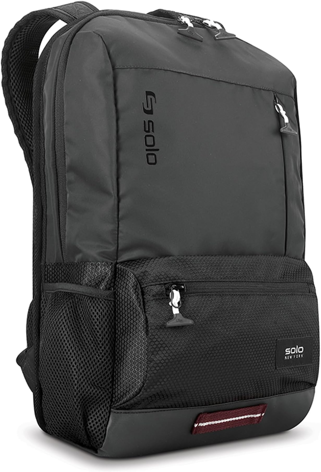 Laptop Backpack for Women & Men - Bookbag for Travel & Work, Lightweight Carry On Bag, Mesh Side Pockets, Padded Straps, Fits 15.6" Computer - Draft, Black