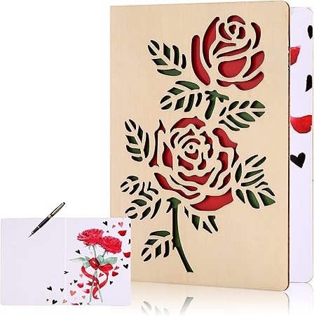 Amazon 木製グリーティングカード 母の日カード メッセージカード 誕生日カード バレンタインデーカード 手作りバースデーカード 木製 記念日カード 多目的 誕生日 バレンタインデー 結婚式 母の日 父の日 結婚記念日 記念日 彼氏 彼女 恋人 大人 女性に適用 封筒