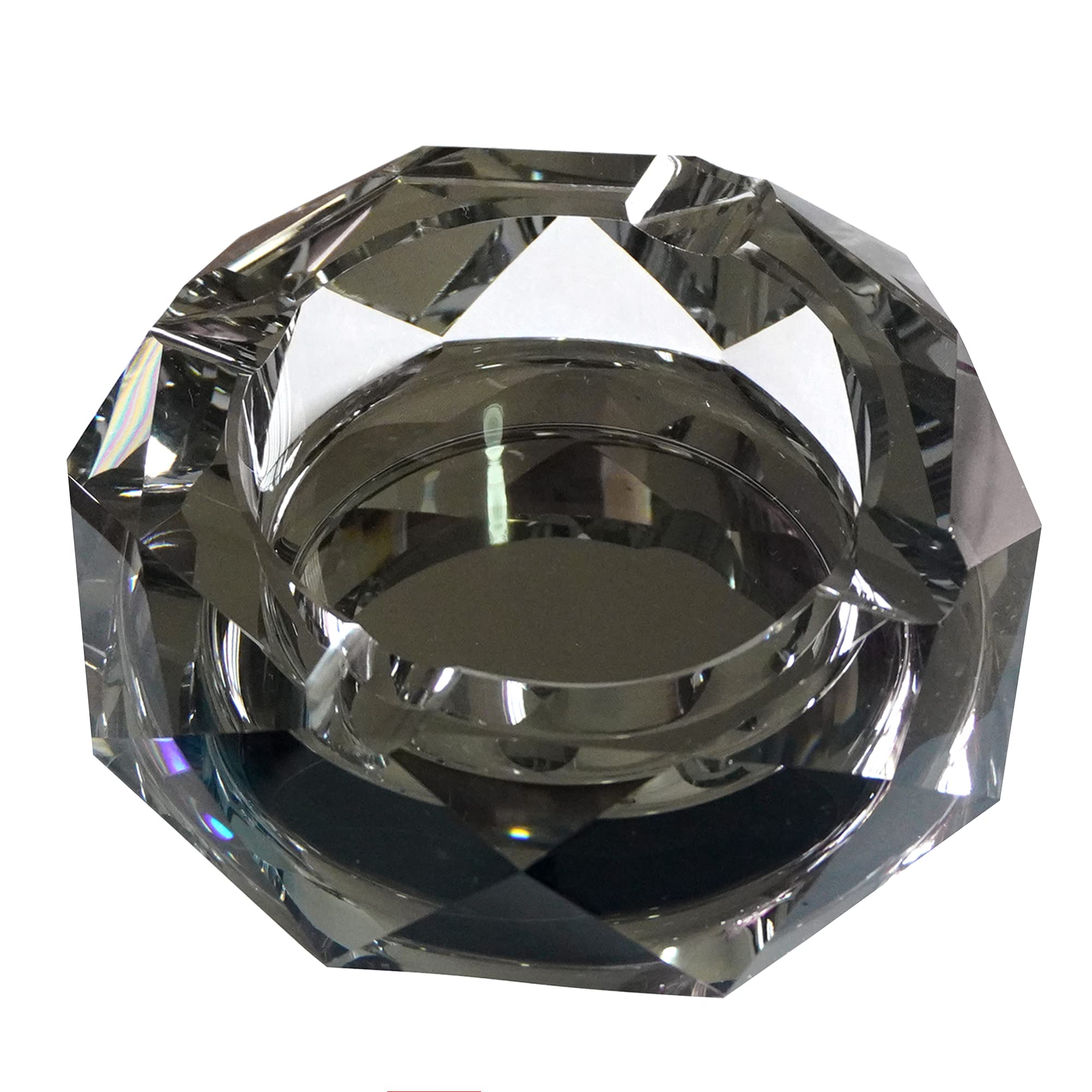 Senliart Large Ashtrays for Cigarettes Black Ashtray Big Glass Ashtray, Ash Tray Black Glass Ashtray for Cigars Outside 6"