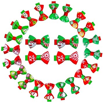 Masue Pets Christmas Dog Hair Clips 24pcs/12pairs Dog Hairpins 1.6