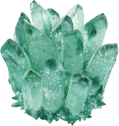 Racimo de cristal natural, fantasma verde, adorno de racimo de cristal irregular, racimo de cristal natural, decoración de cristal verde para el