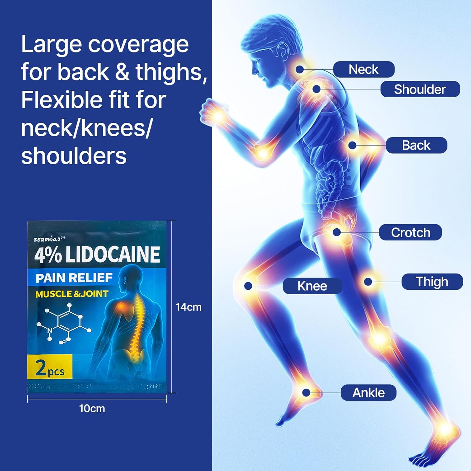 18 pcs Lidocaine Pain Relief Patches 4% - Long-Lasting Hydrogel Pain Patch with Lavender Scent | Flexible & Discreet for Back, Neck, Arthritis, Muscle & Joint Discomfort | (3 Packs)