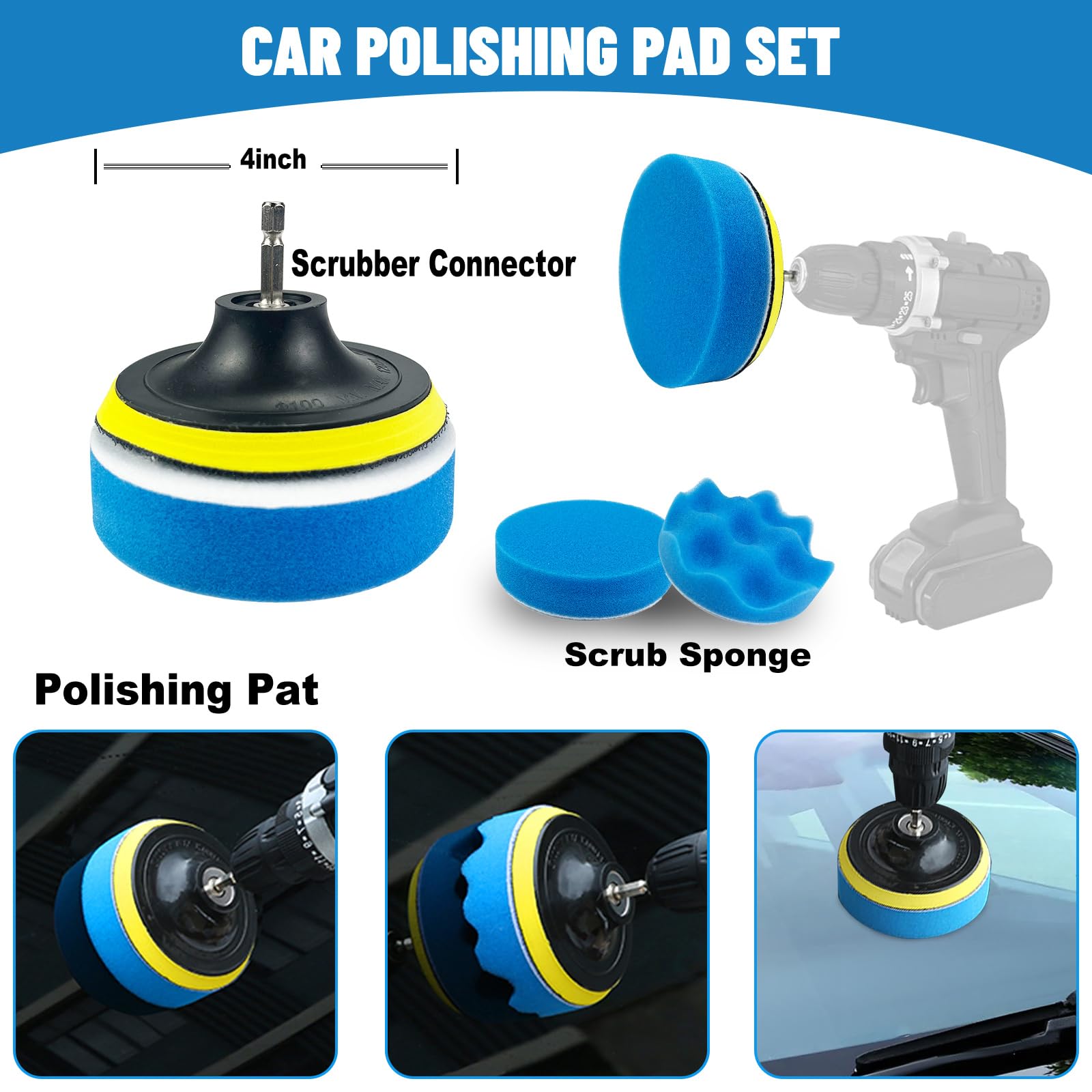 Kit di pulizia per auto, 36 pezzi, kit di pulizia per auto con set di pennelli professionali per dettagli auto, set di pennelli per dettagli auto, kit di lavaggio auto, kit di pulizia per interni ed