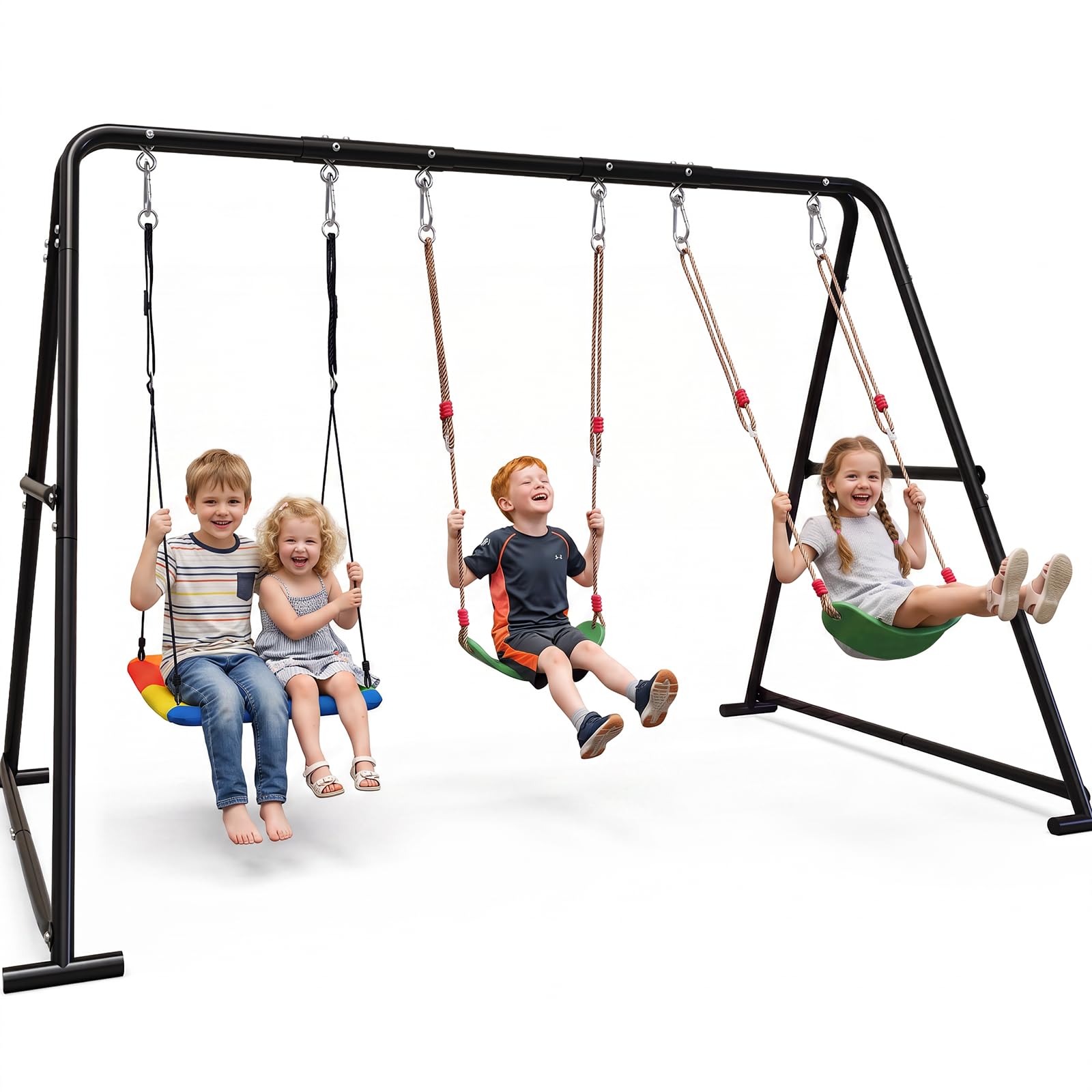 Photo 1 of Swing Set for Backyard 3-in-1, 600lbs with 1 Platform and 2 Belt Swing