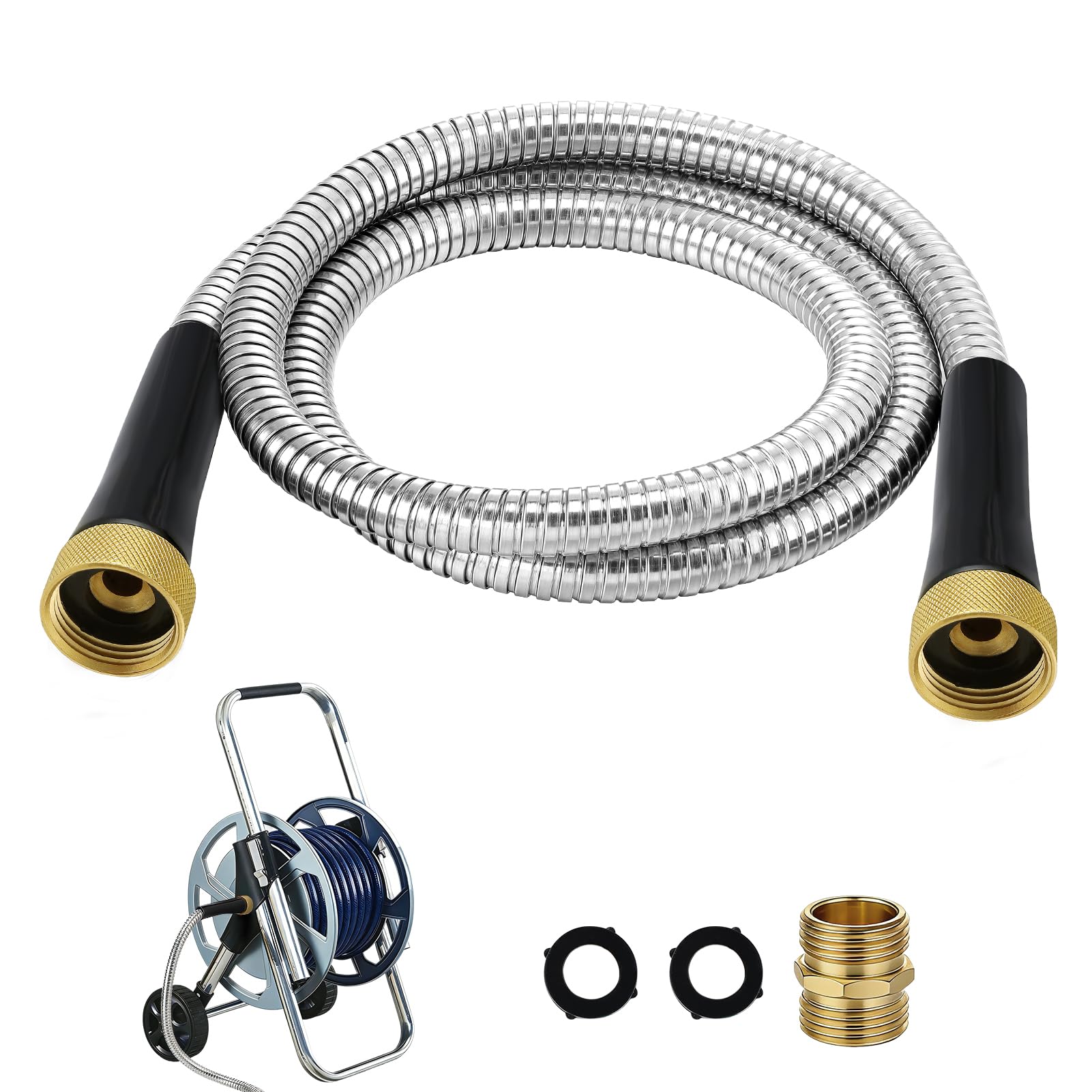 Beeplove 5ft Female to Female Short Garden Hose with Brass Fittings