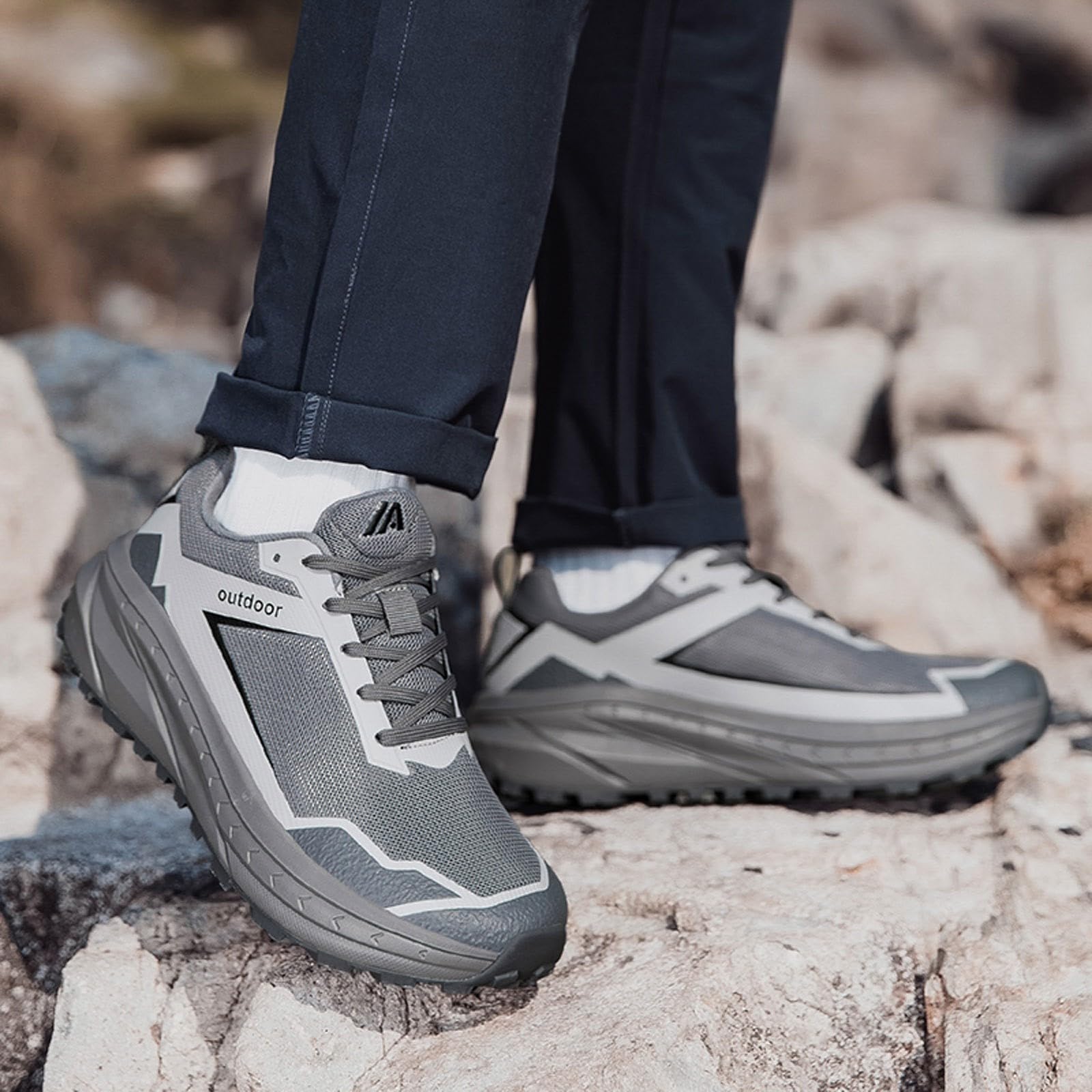 Chaussures de trail running pour homme, respirantes, antidérapantes, pour | Tige respirante pour un pied frais, semelle antidérapante pour les terrains, parfaites pour la course à pied et la randonnée