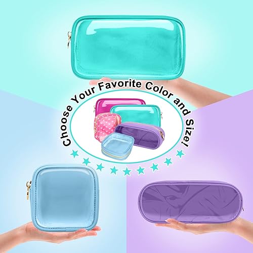 Miniatura 8 de izuzta Mini bolso de maquillaje de nylon pequeño bolso lindo Preppy cosmético cremallera bolsa, Menta