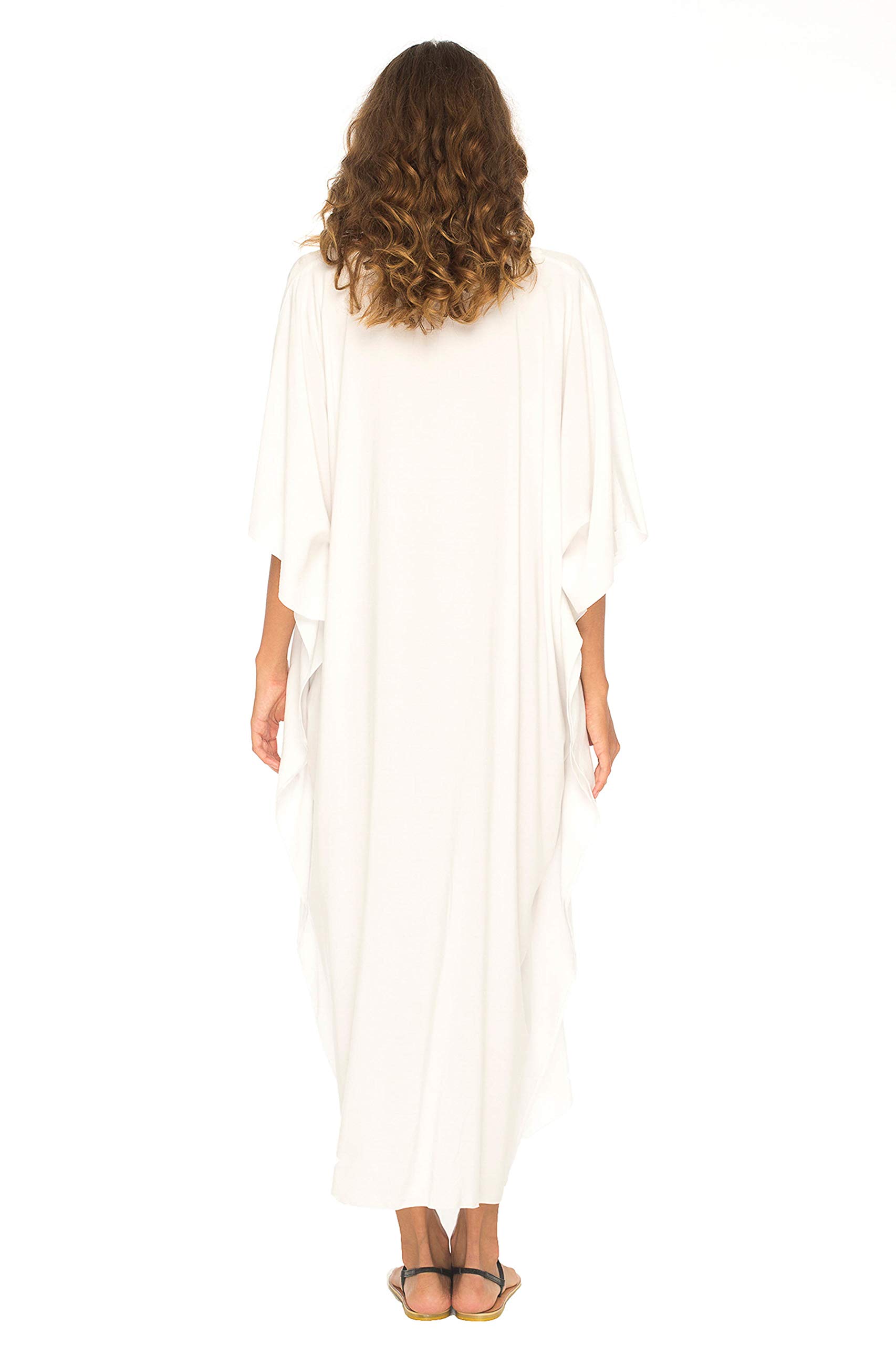 SHU-SHI - Caffetano Lungo da Spiaggia con Design Tribale - Copricostume a Kimono - Donna
