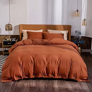 Argstar 3 Pieces Duvet Cover Set – King, Burnt Orange