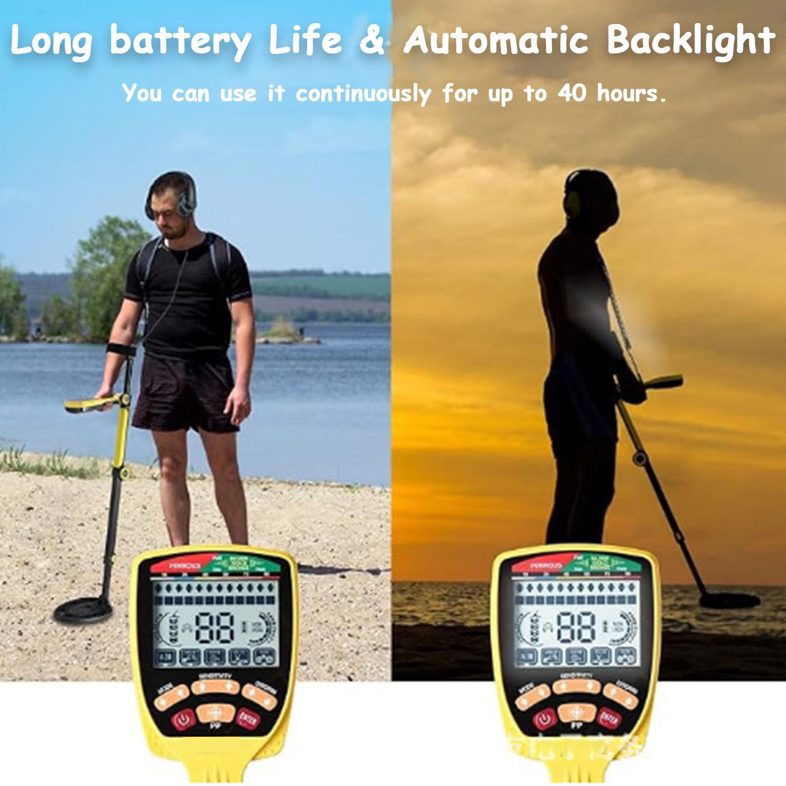 Detector de oro para adultos y niños, detector de metales profesional ajustable de alta precisión con pantalla LCD, varios modos, detector de oro impermeable para búsqueda de tesoros