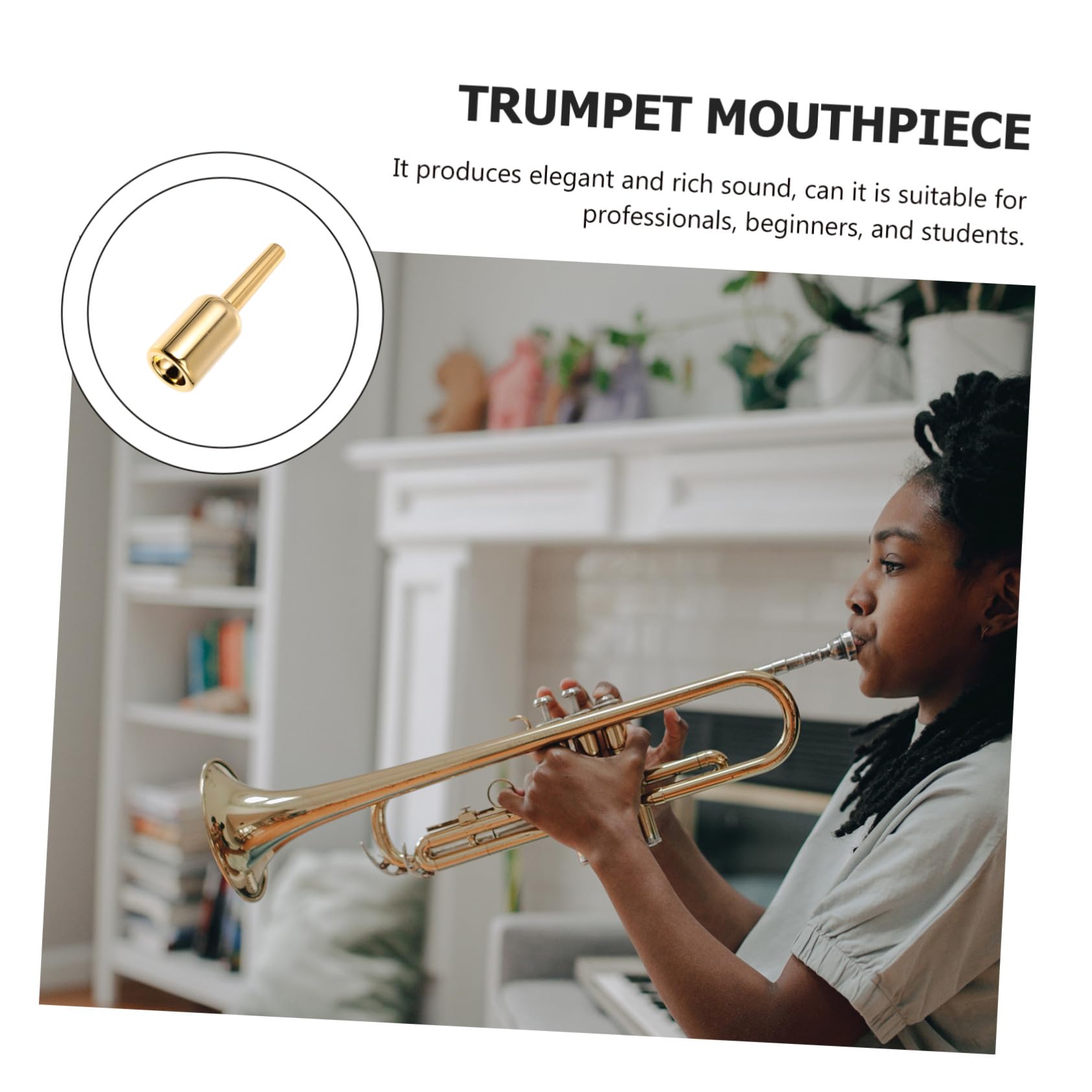 GALPADA Mouthpiece per Tromba Dorato, Modello 3C, Finitura in Doratura, Sensazione Confortevole, Accessorio per Professionisti e Principianti
