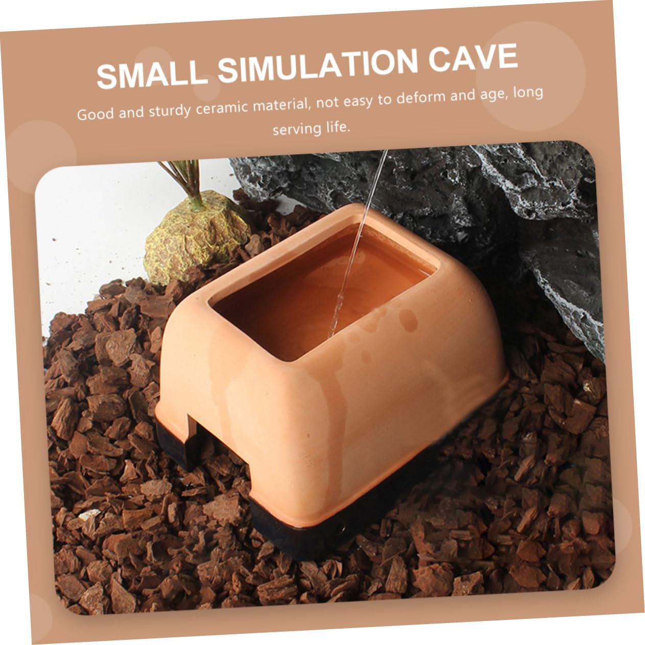 BESPORTBLE Caverna Umida Per Rettili Rifugio Realistico Per Lucertole e Nido Di Riproduzione Per Piccoli Animali Terrario Decorativo e Funzionale