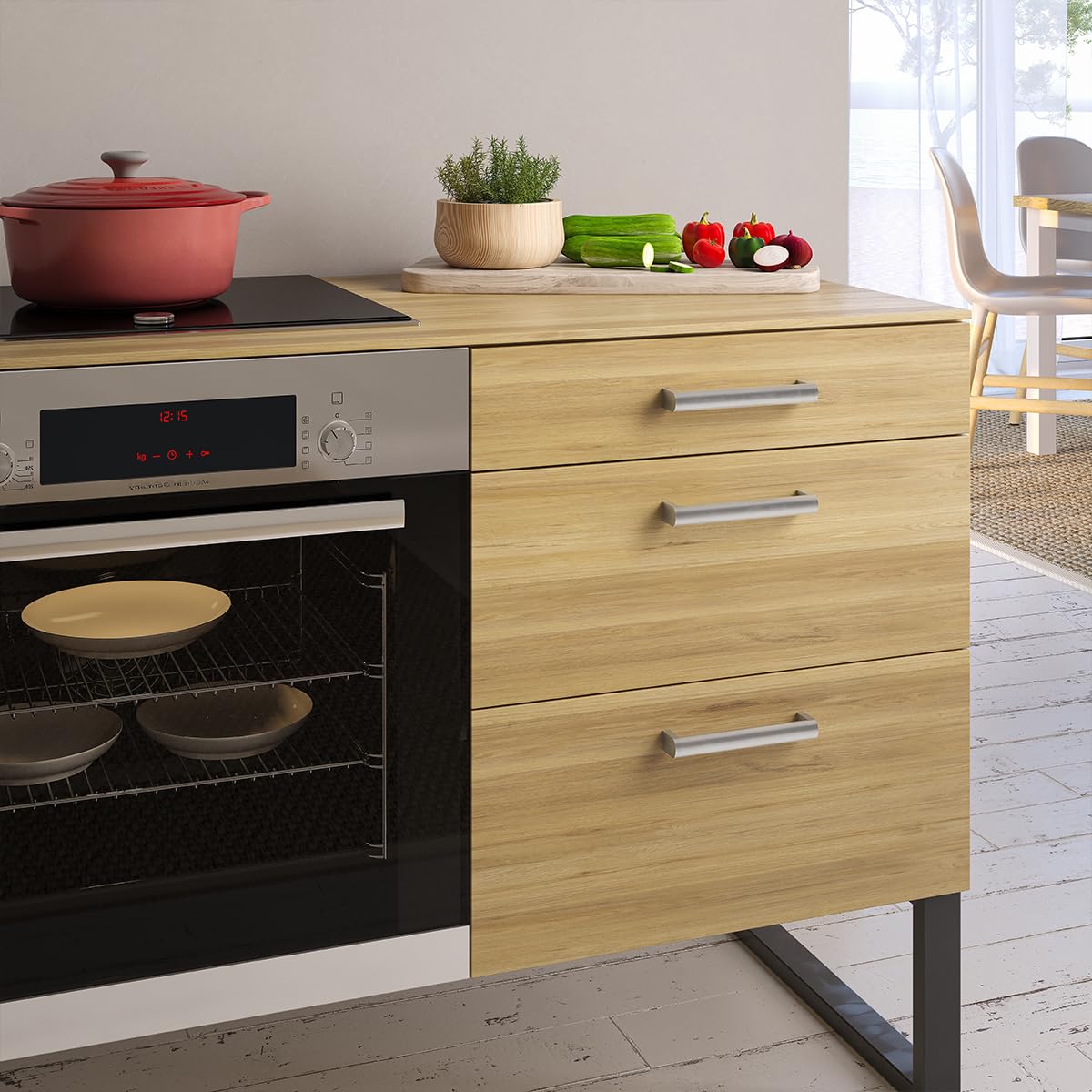 Keukengreep square aluminium rood koper geborsteld 128mm | Webshop
