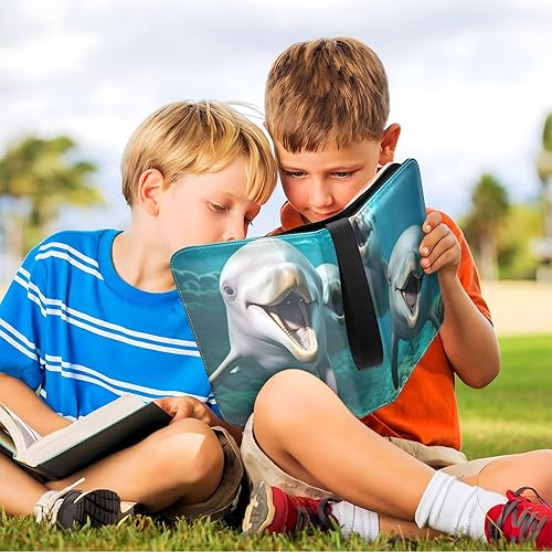 Miniatura 6 de Wassud Cute Dolphins - Carpeta de tarjetas de 4 bolsillos para 400 tarjetas de intercambio estándar, álbum impermeable para TCG, CCG, MTG, regalos