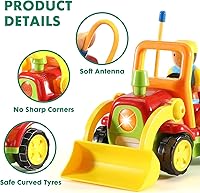 Vista 4 de Haktoys Bulldozer de juguete a control remoto para niños pequeños – Tractor de construcción a control remoto fácil con hoja para niños y niñas a
