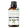 Majestic Pure Organic Lemongrass Essential Oil - 100% Pure Lemongrass Oil for Aromatherapy, Massage & Topical Uses, Perfect for Diffuser & Essential Oil Diffuser - 0.33 fl. oz