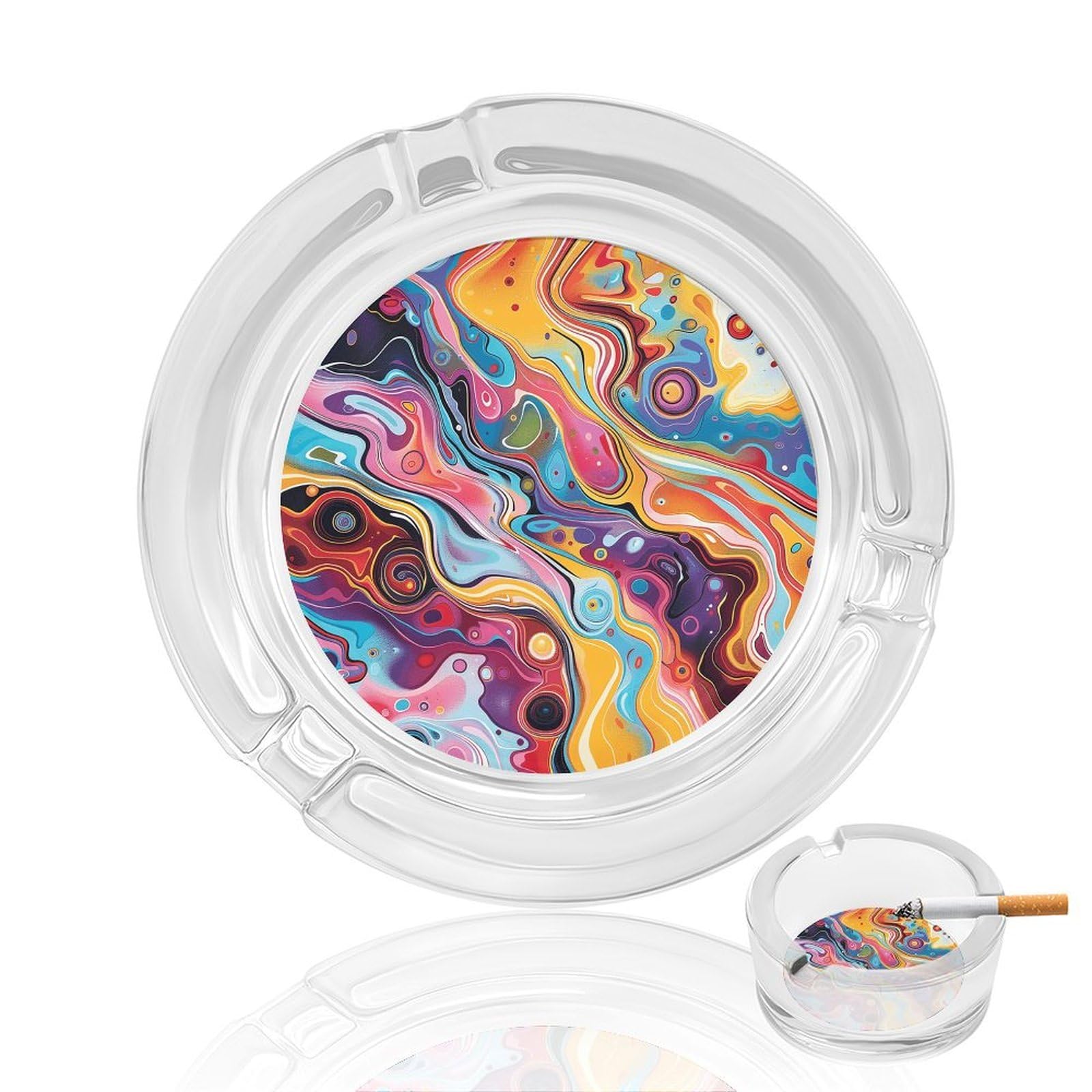 Cendrier en verre torsadé coloré pour cigarettes à la maison