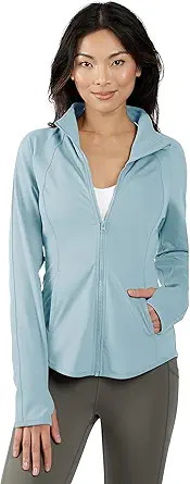 Yogalicious Womens Ultra Soft Lightweight Full Zip Yoga Jacket with Pockets