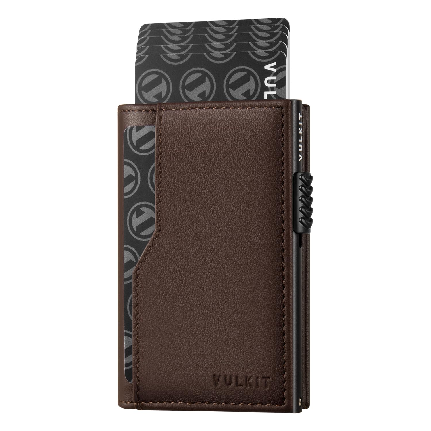 VULKITCard Holder Wallet with Double ID Windows RFID Blocking Pop Up Wallet Minimalist Design for 12 Cards