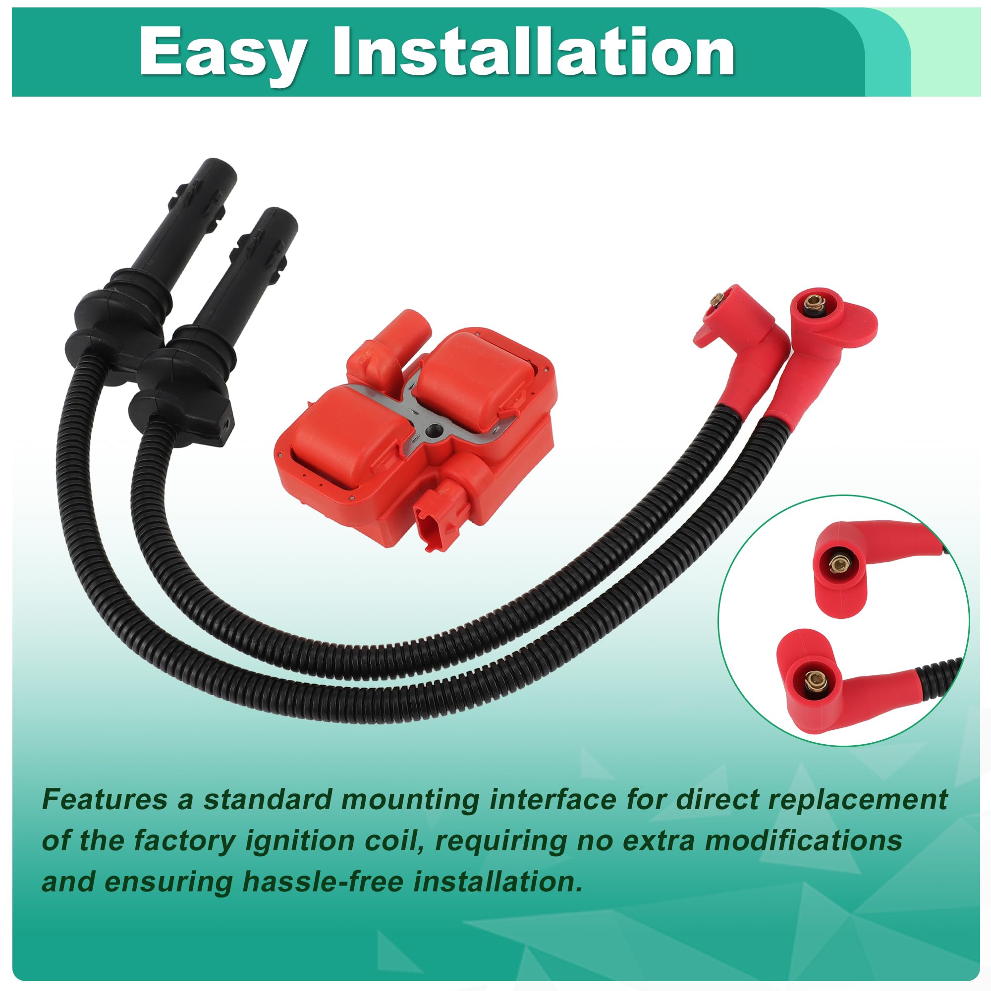A ABSOPRO Tapa Cable Bujía Y Bobina Para Polaris RZR 900 15-23 | Para Polaris RZR S 900 15-23, Para Polaris RZR XP 1000 14-23, OE 4014296,4014295,4017695,4017694,4010425, Alto Rendimiento
