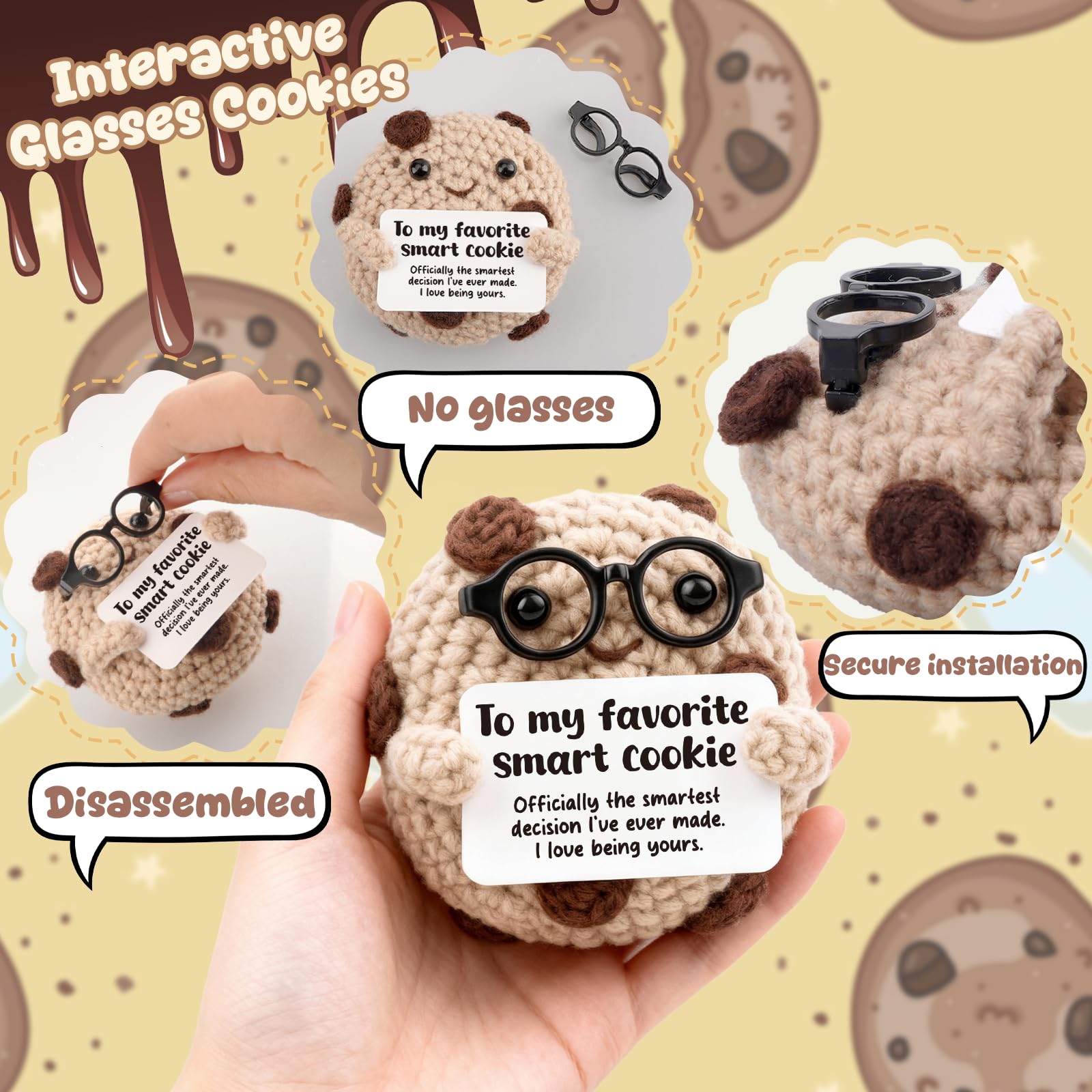 for him, Boyfriend's Birthday Present—a Cute “I Love You” Gift from Girlfriend to Boyfriend, Romantic Keepsake—a Crocheted Eggplant plushie for Men Named “Smart Cookie.”