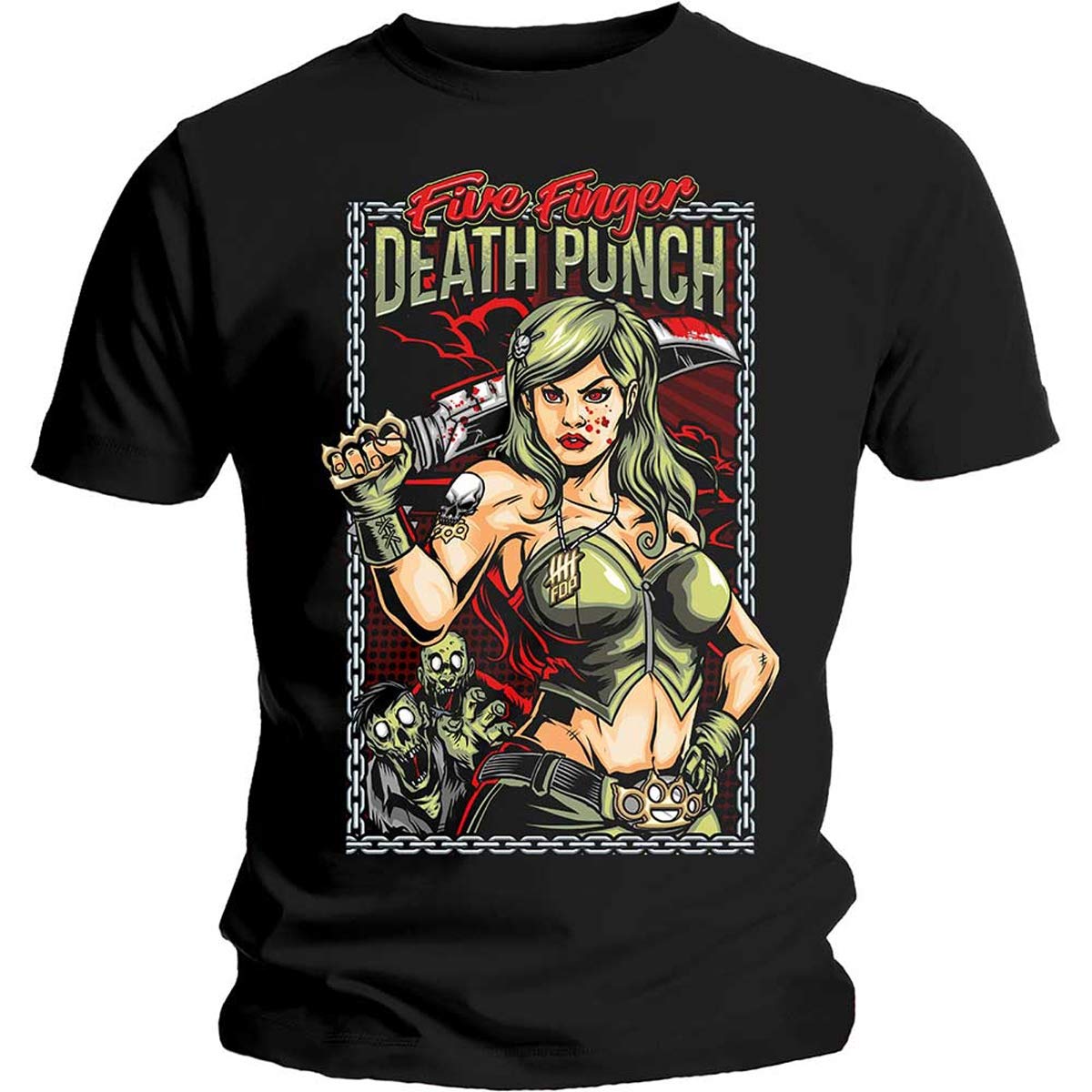 Five Finger Death Punch Men's Black (Black Black) Assassin Regular Fit Crew Neck Short Sleeve T - Shirt, X-Large (Manufacturer Size:x-Large)