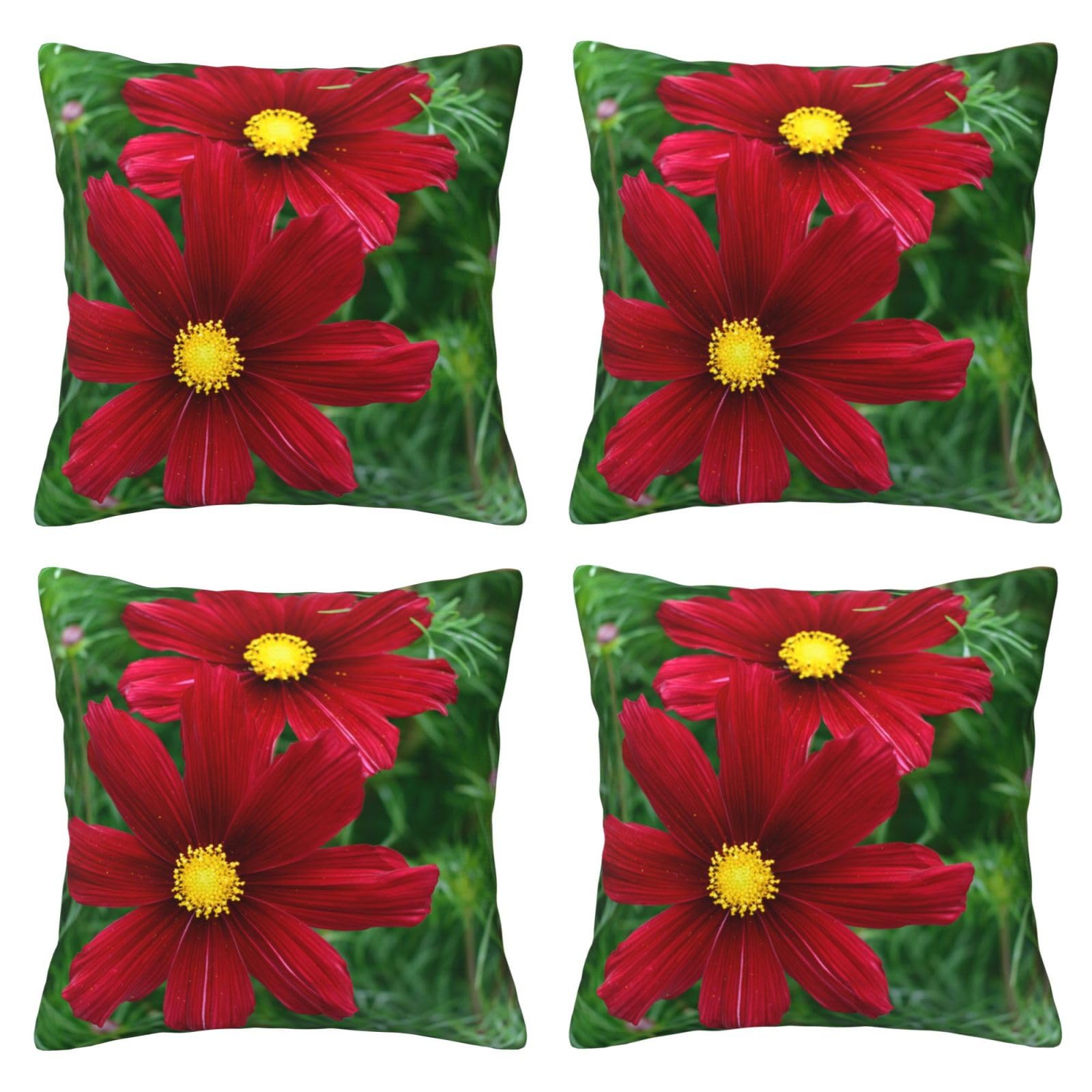 Housse de coussin fleurs rouges BAFAFA pour embellir le canapé du salon et la chambre