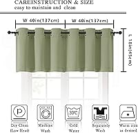 Vista 241 de Simplebrand Juego de 2 paneles de cenefa aguamarina para ventana de cocina de 14 pulgadas de largo, cortinas de oscurecimiento de habitación