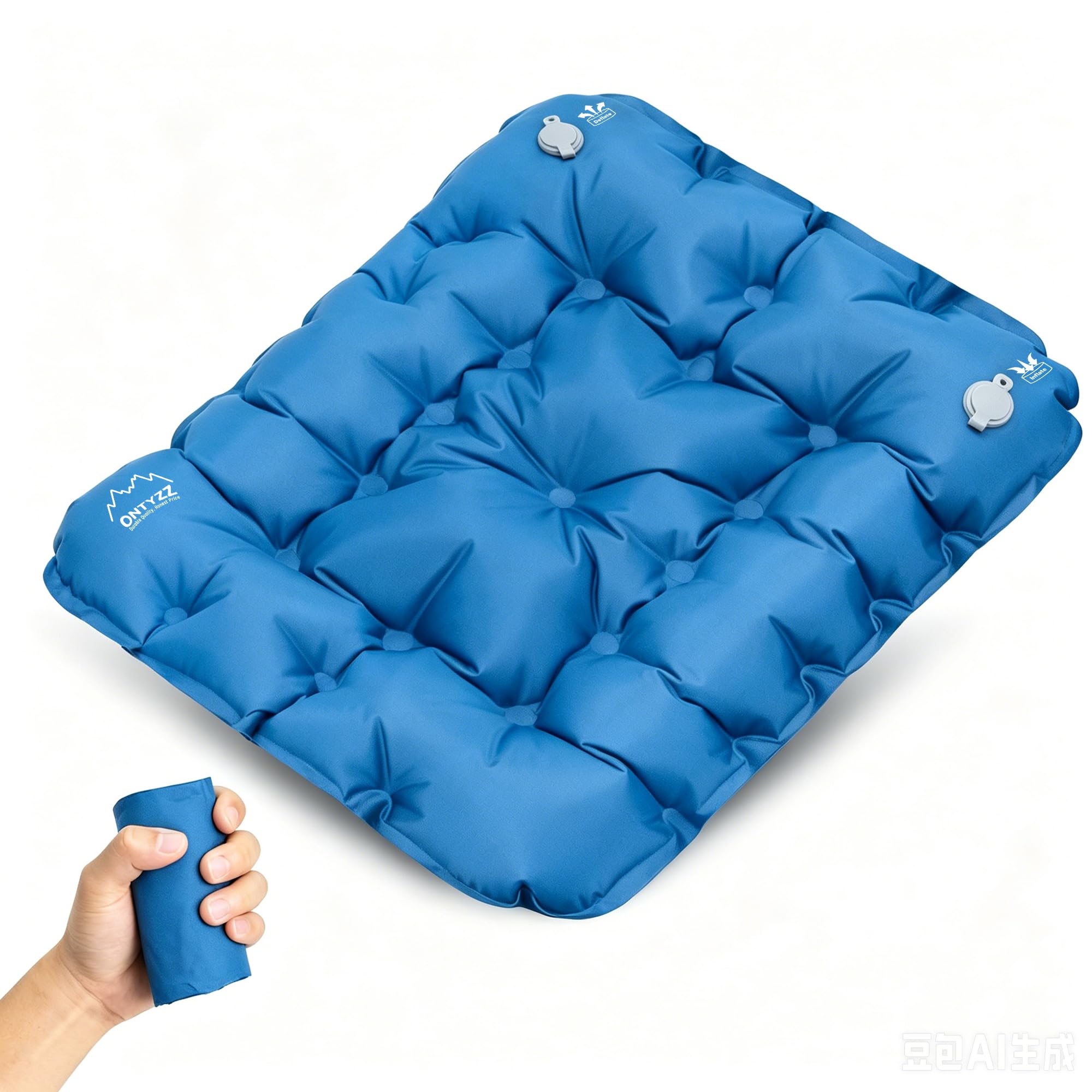 ONTYZZ Stadium Cushion Inflatable Travel Seat Cushion Outdoor Seat Mat Ultralight Air Cushion Portable Waterproof Seat Pads for Camping Boating Concerts Hiking Office Home Chair Airplane
