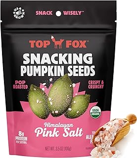 Top Fox Snacks Pumpkin Seeds to Eat (Himalayan Pink Salt, 5.5 oz – 2 Pack) - Gluten Free Snacks, Protein Snacks, Keto Friendly Snacks, Allergen Free, Paleo & Vegan - Organic Pop-Roasted