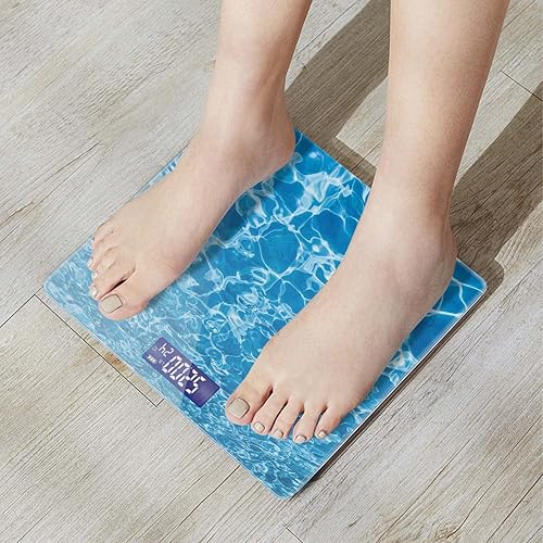 Miniatura 5 de Báscula digital de baño para peso corporal, 400 libras, báscula digital personalizada con pantalla retroiluminada, fácil lectura (batería no