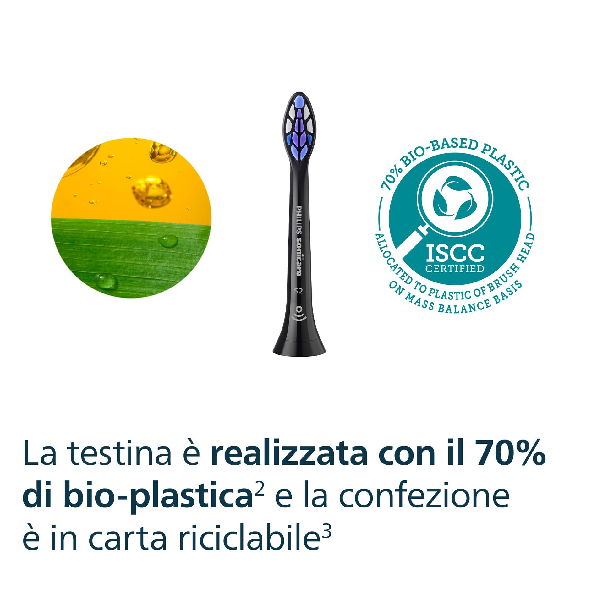 Philips Sonicare S2 Sensitive, Testine di ricambio originali, nero, confezione da 6, HX6056/88