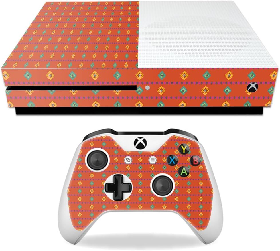 MightySkins Skin Compatible with Microsoft Xbox One S – Lodge Stripes | Protective, Durable, and Unique Vinyl Decal wrap Cover | Easy to Apply, Remove, and Change Styles | Made in The USA