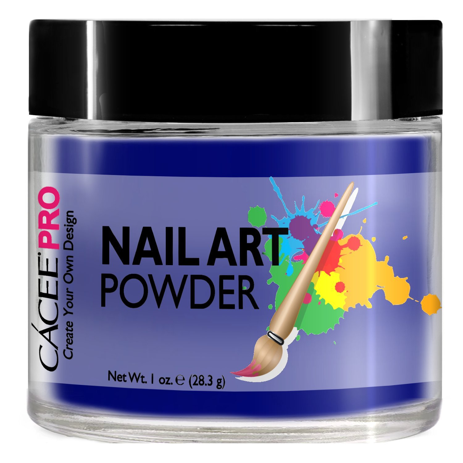 Acrylic Nails Color Acrylic Powder For Nail Art, 1oz Jar by Cacee, For Any Professional Acrylic Nail Kit, Premix of Pigments, Glitter, & Metallic Effects (Royal Blue #16)