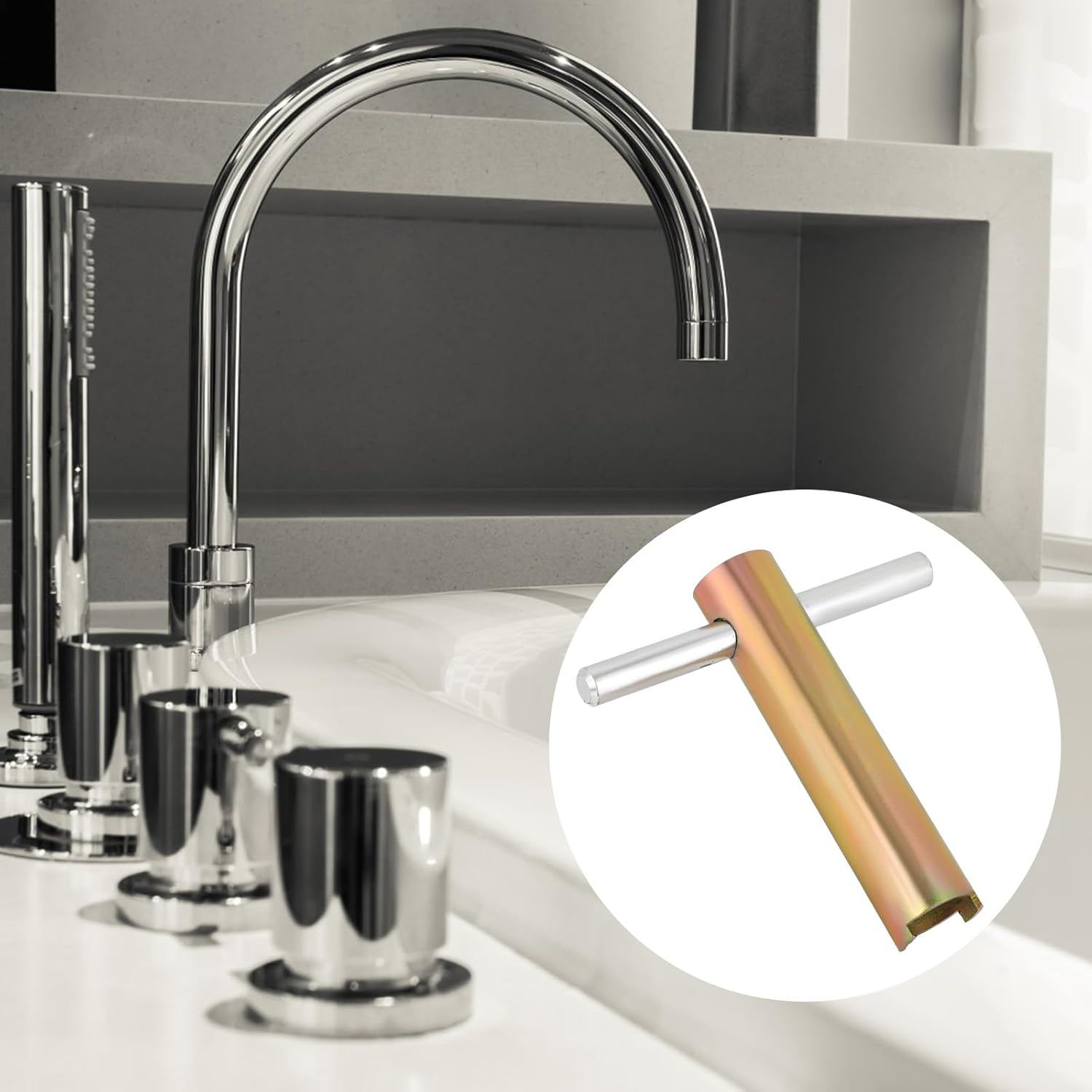 Cartridge Removal Tool with Handle for Moen 14272/1234/1248, Anti-Slip Grip Faucet Cartridge Puller Remover Replacement for Bathtub Shower Repair Parts Accessories