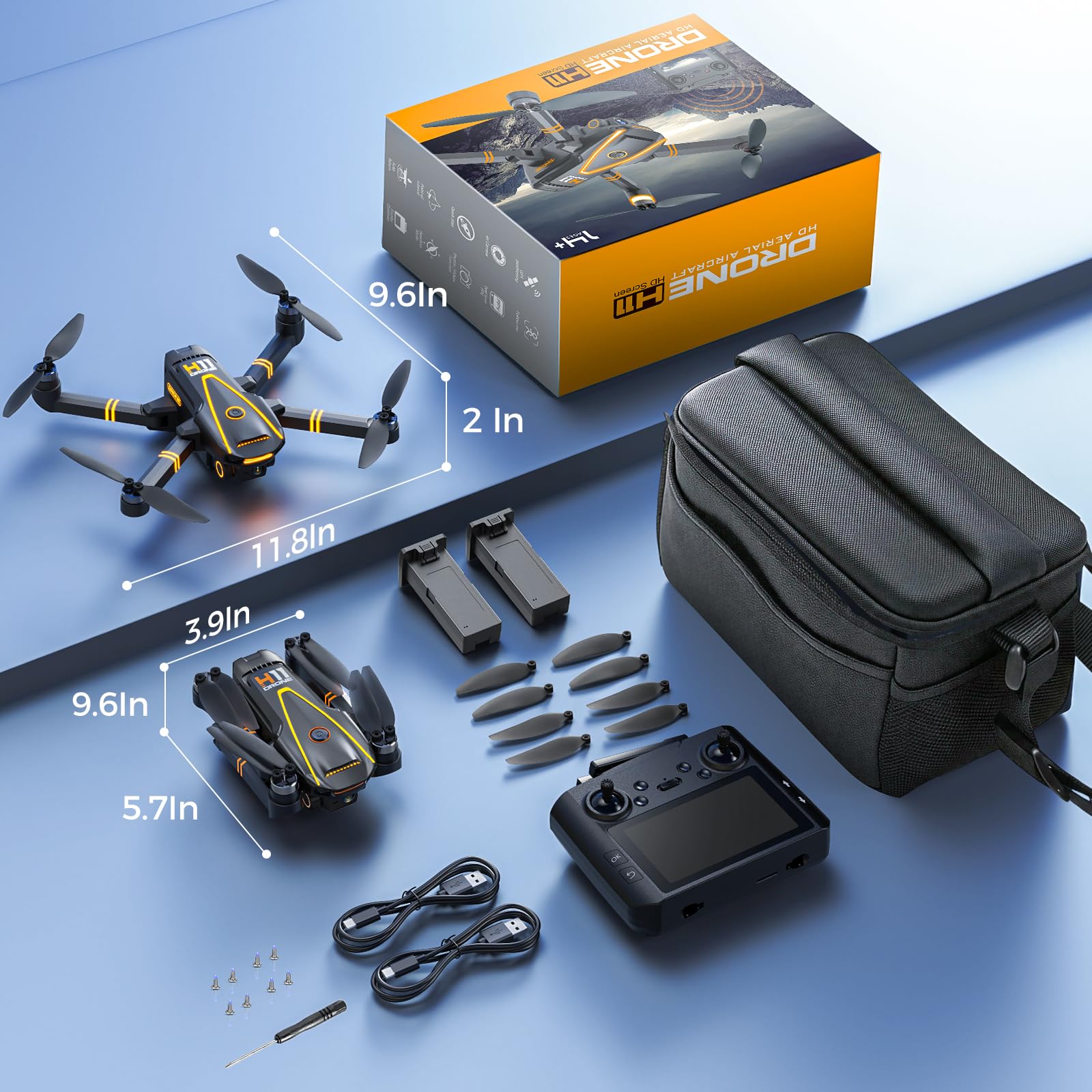 GPS FPV Drohne mit Kamera 4K,Mini Drone für Kinder Anfänger,Foldable Quadrocopter Erwachsene,4.5''HD Bildschirm,2 Akkus,Brushless Motor,follow me,5G Übertragung,Automatischer Rückkehr,Under 249g,C0