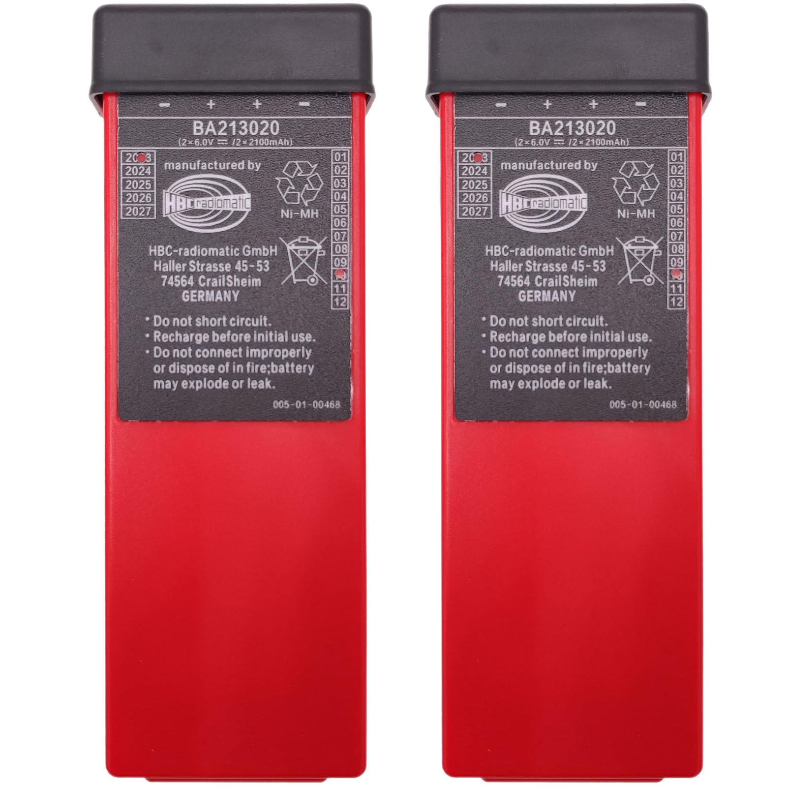 DCYNXC (2 Pieces) BA213020 6V 2100mAh Ni-Mh Rechargeable Battery HBC BA213020 BA214061 FUB10AA Battery for HBC Radiomatic Spectrum 2 Radiomatic