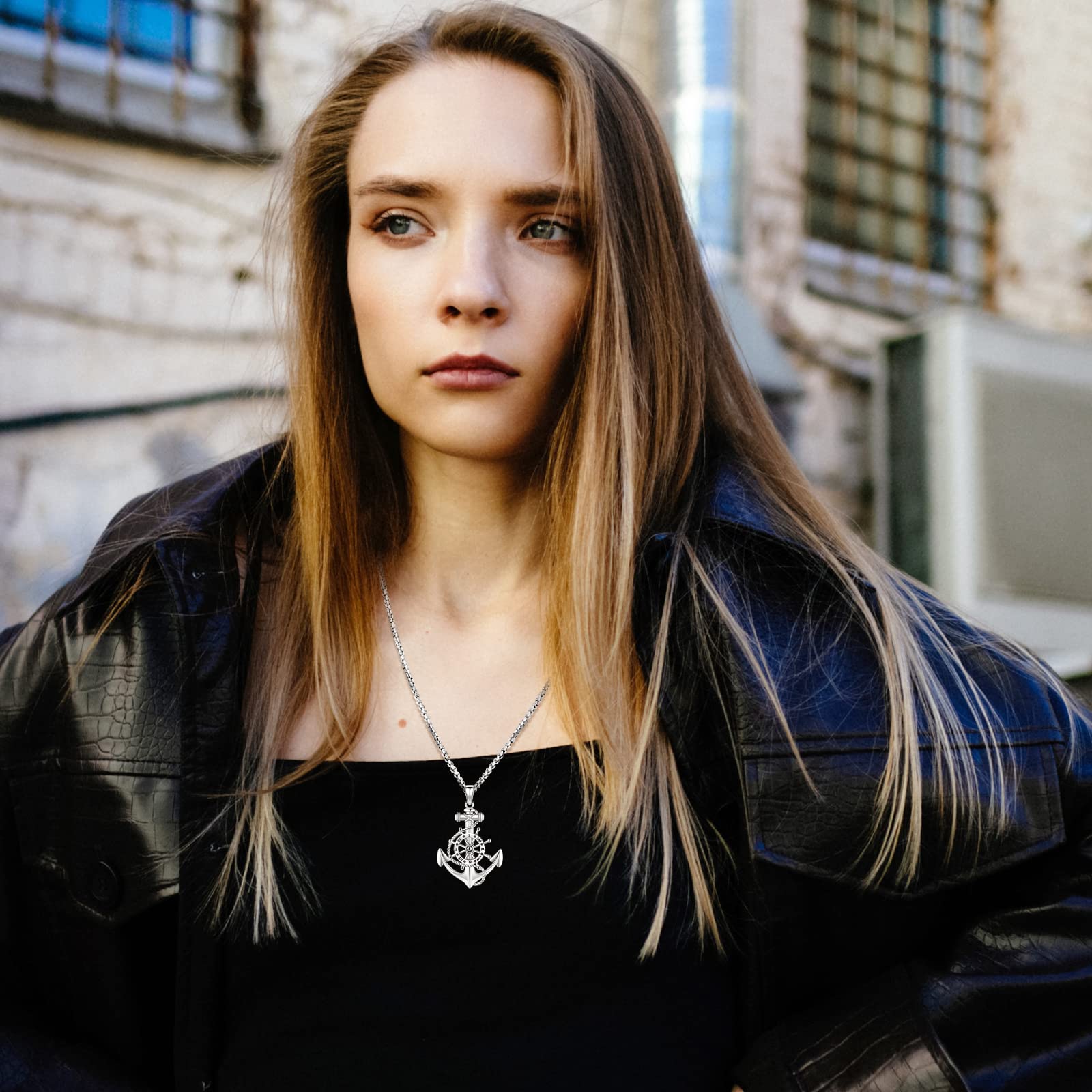 Eusense 925 Collana con Bussola in Argento Sterling Ciondolo con Bussola Regalo di Laurea Gioielli per Uomini Donne