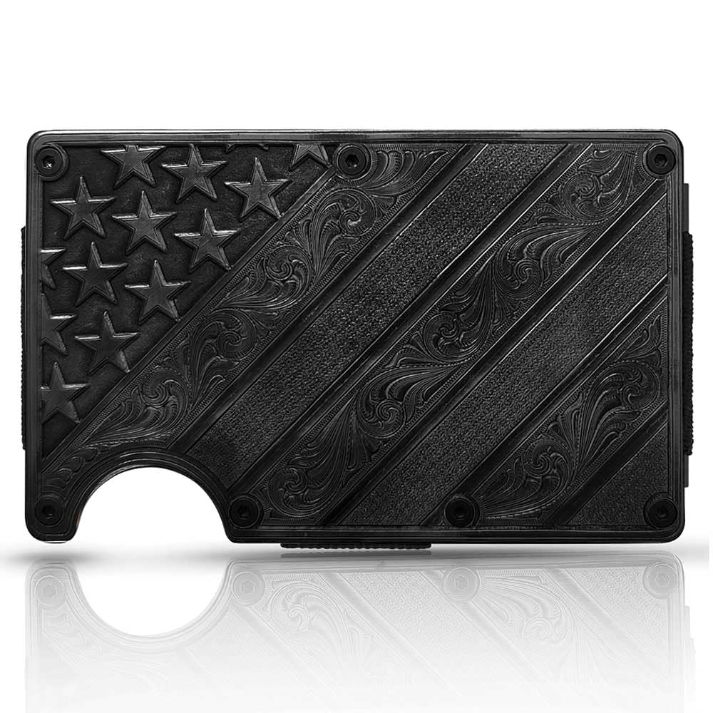 Montana Silversmiths Made in the USA Western Lifestyle Credit Card & Cash Case (Dawn's Early Light Gunmetal)