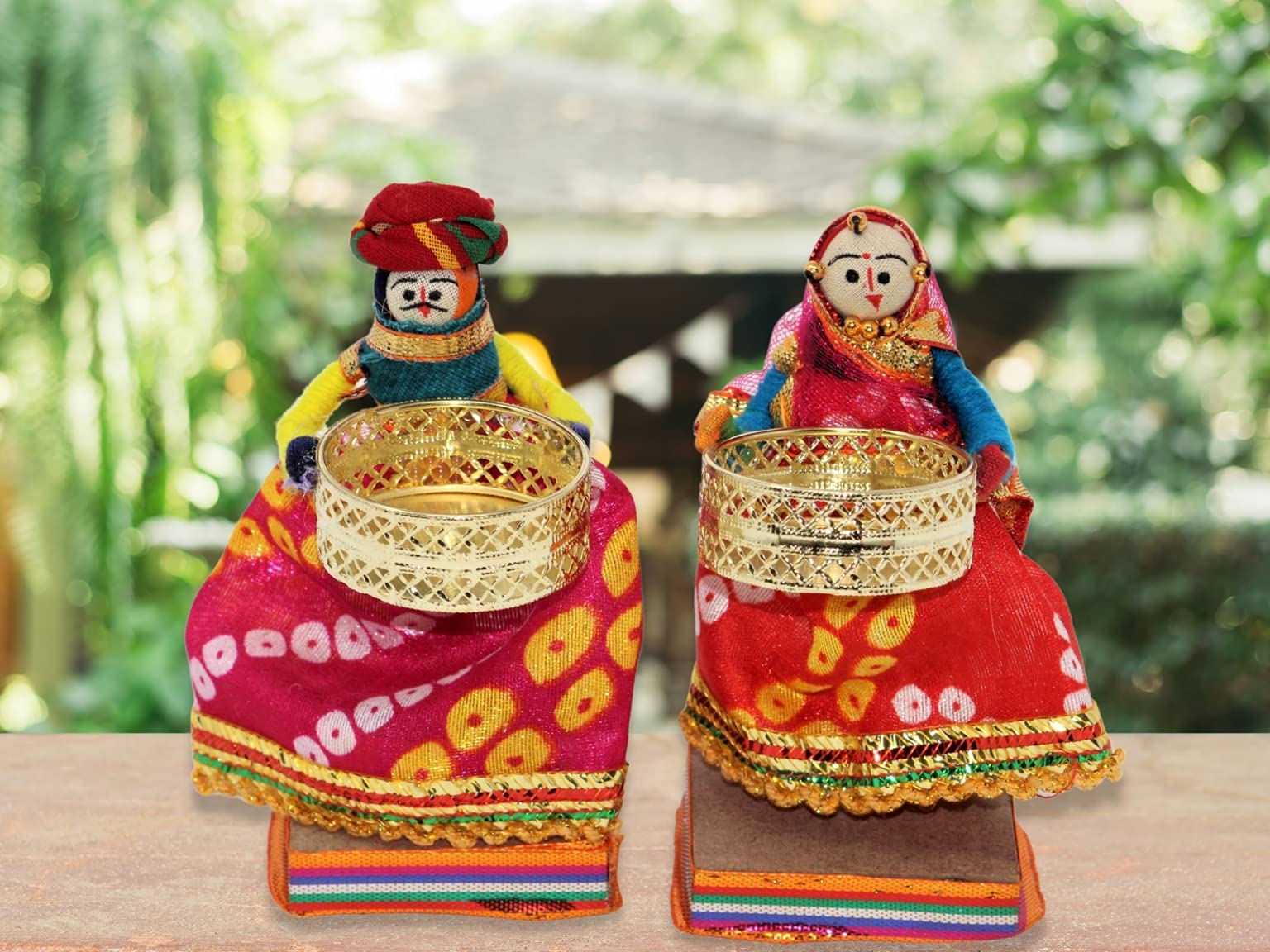 JH Gallery Handmade Recycled Material Rajasthani Dolls Puppet Tealight Candle Holder | Tea Light Candle Holder, Multicolor (11 cm x 11 cm - 1 Pair) (B08J16H9CH) Amazon Price History, Amazon Price Tracker