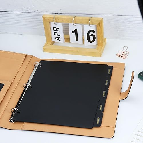 Miniatura 9 de Buqoo Divisores de 5 pestañas para protectores de página con 3 anillas, separadores de hojas, separadores de índice insertables, 3 agujeros,