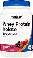 Vista 1 de Nutricost - Proteína aislada de suero de leche, sabor fresa y acai, 2 libras