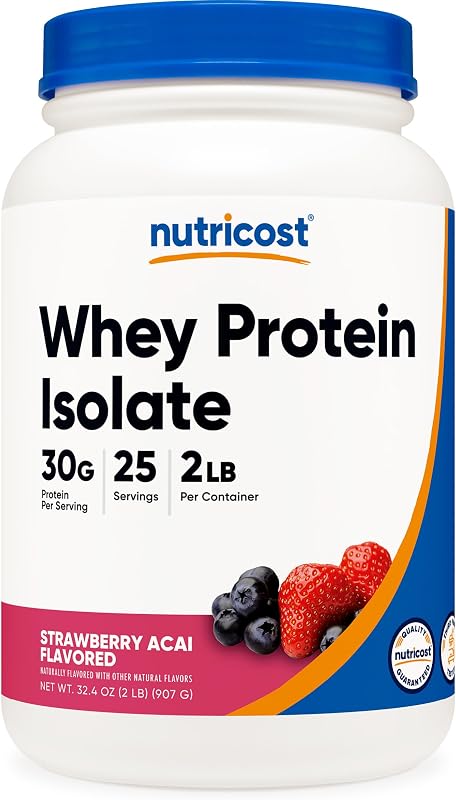 Nutricost Whey Protein Isolate (Strawberry Acai, 2 Pounds)
