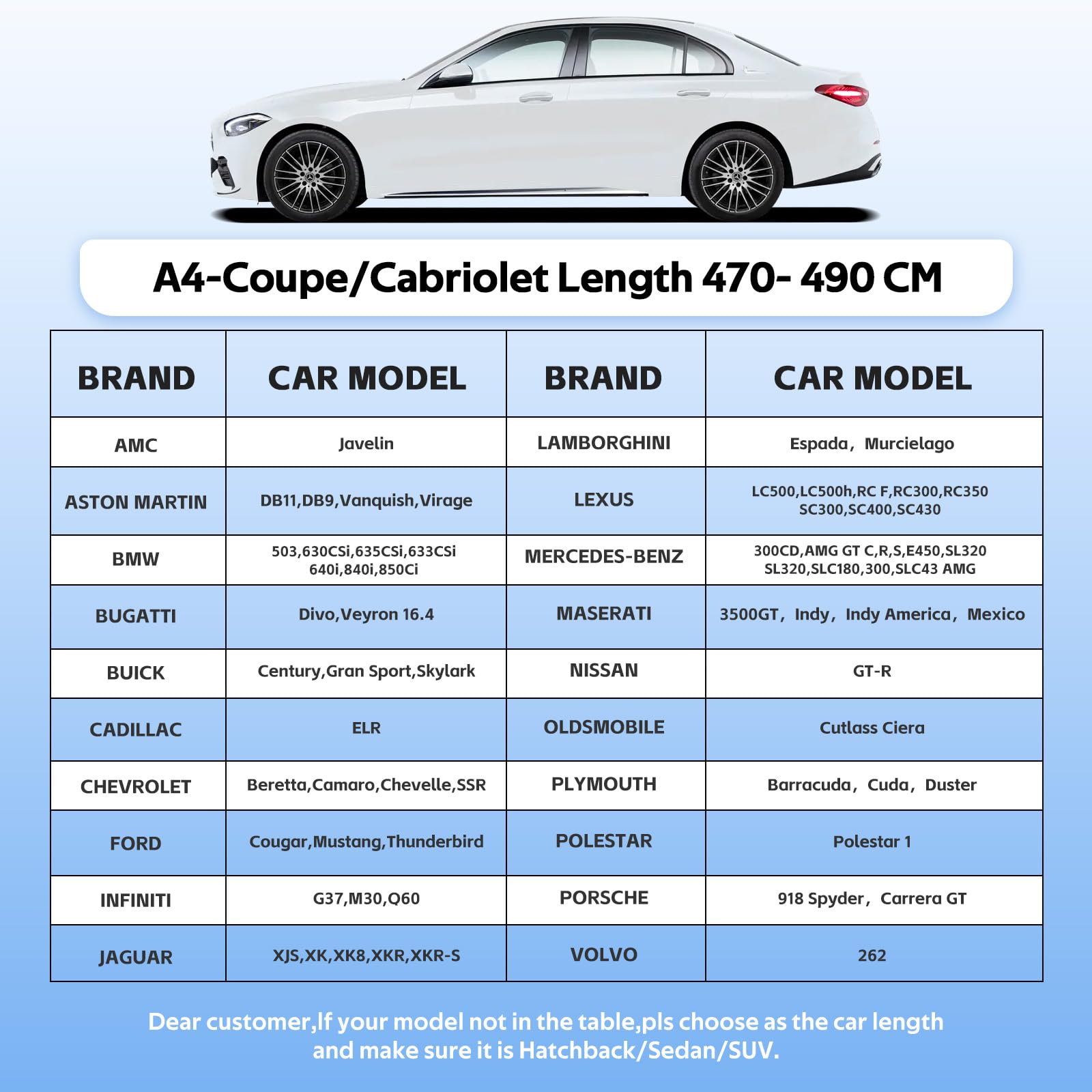 Autoabdeckung Wasserdicht Atmungsaktiv,Auto-Abdeckplane für Vollgarage,Regen,Sonne,Staub und UV-Schutz.Autoplane passend für BMW 4er,Mercede CLE SLS SL, Ford Fusion/Mustang,usw.3XL-0