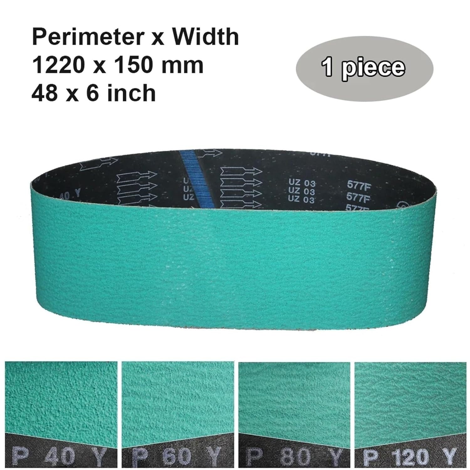 1220mm x 50mm Sanding Bands - 48 Inch AO Zirconia Abrasive Belt for Grinder - Ideal for Wood, Metal, and More,1pcs(1220x75mmxP40)