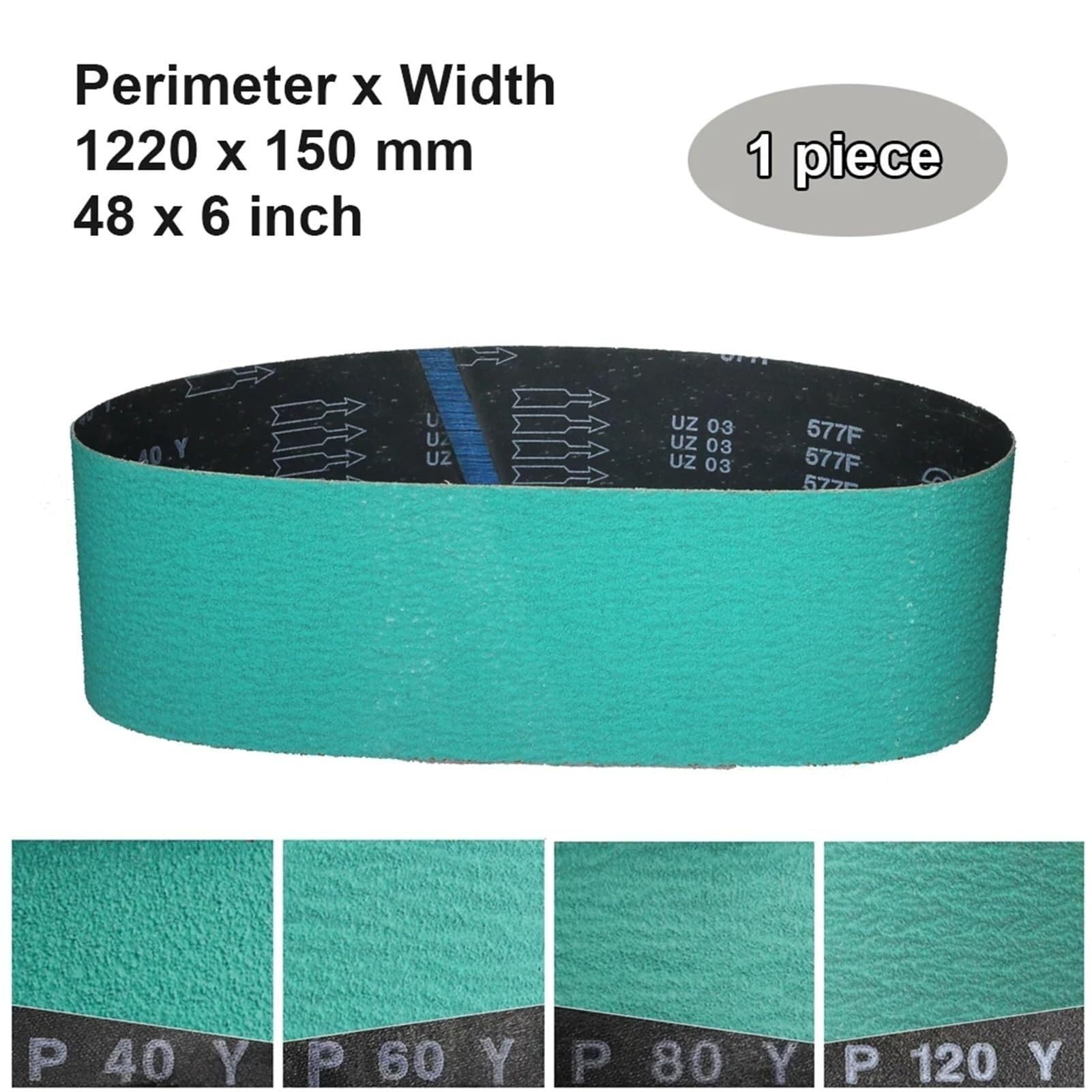 1 szt. taśm ściernych 1220 mm x 50 mm – 48-calowy pas ścierny AO z cyrkonii do drewna, metalu i innych materiałów(1220x75mmxP60)