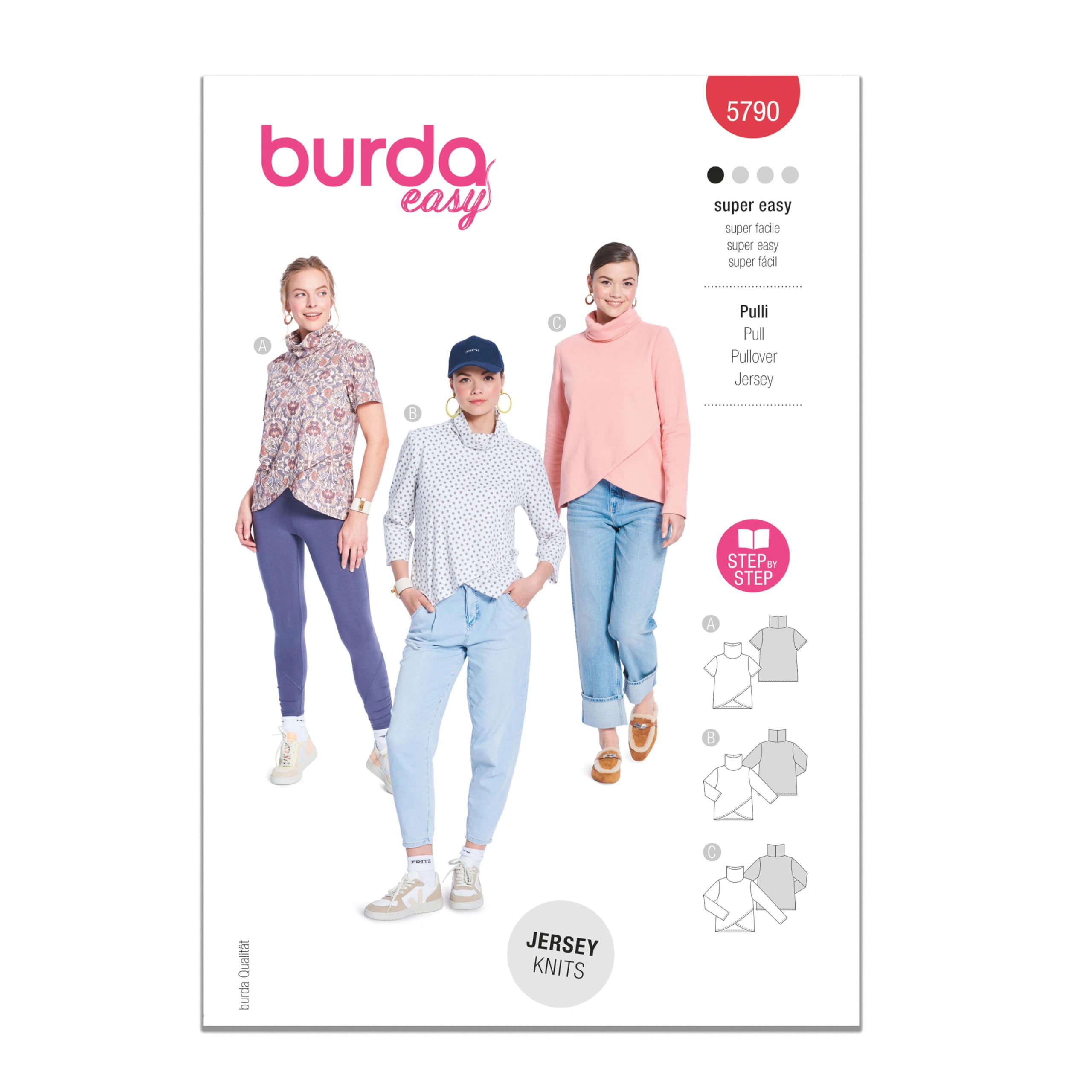 Burda Style Sewing Pattern B5790 Misses' Tops