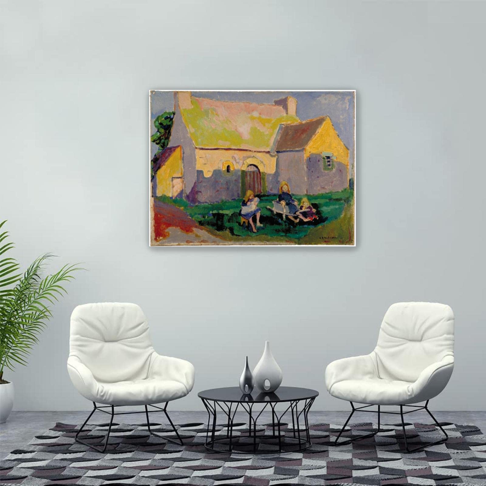 Emily Carr Pintura Reproducción de Carteles Cuadro en lienzo-impresión Obras de Arte-listo para colgar Cuadros famosos impreso sobre lienzo(iglesia bretona)80x105cm(31x41in)Enmarcado